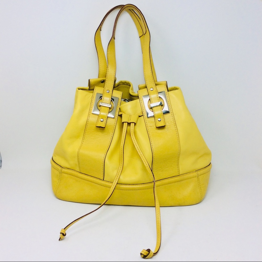 Kate Spade Shoulder Bag Purse Yellow Large Cinched